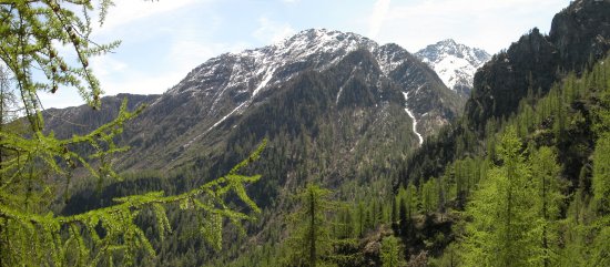 Panorama sul vallone
alto della Legna
e Punta Fricolla
(44503 bytes)